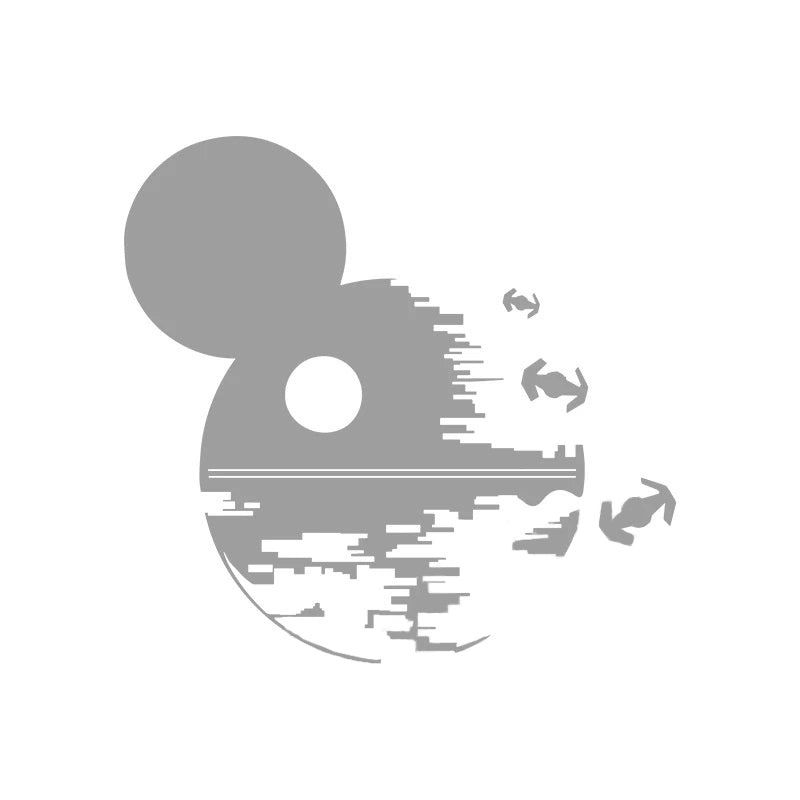 Star Wars 'Mickey Death Star and Tie Fighters' Vinyl Car Sticker