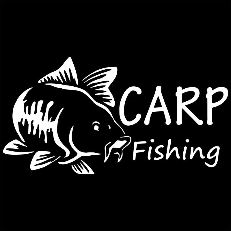 Fish 'Carp Fishing' Vinyl Car Sticker