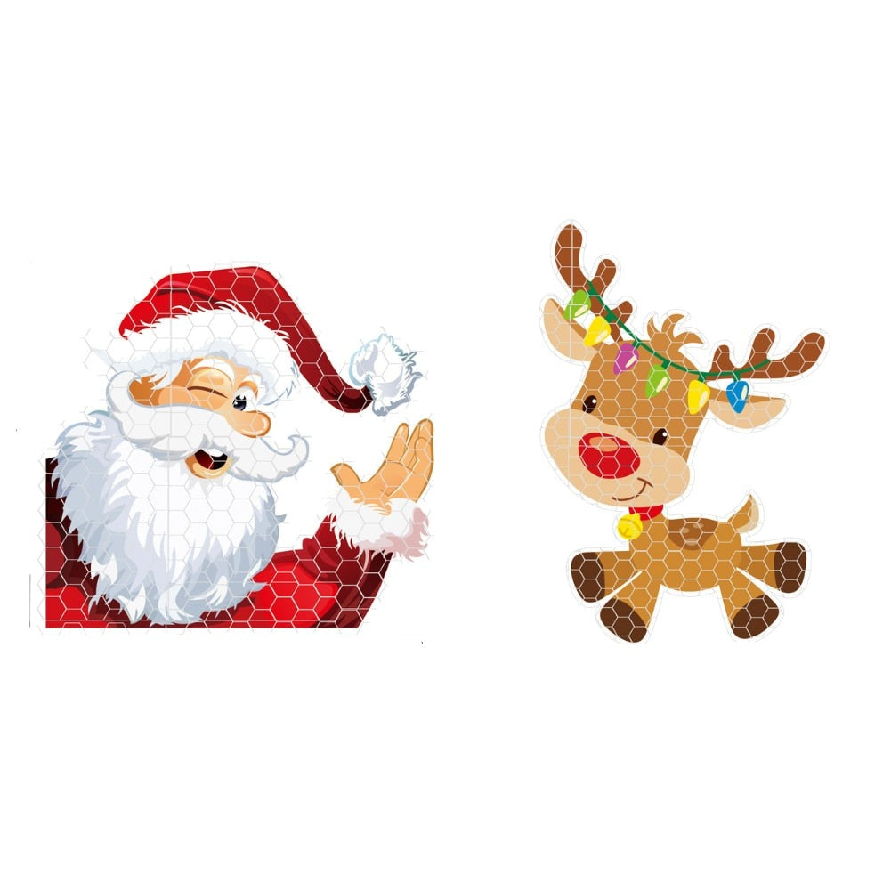 Santa Claus 'Rudolph | Hexagon Grid' Vinyl Car Magnetic Sticker