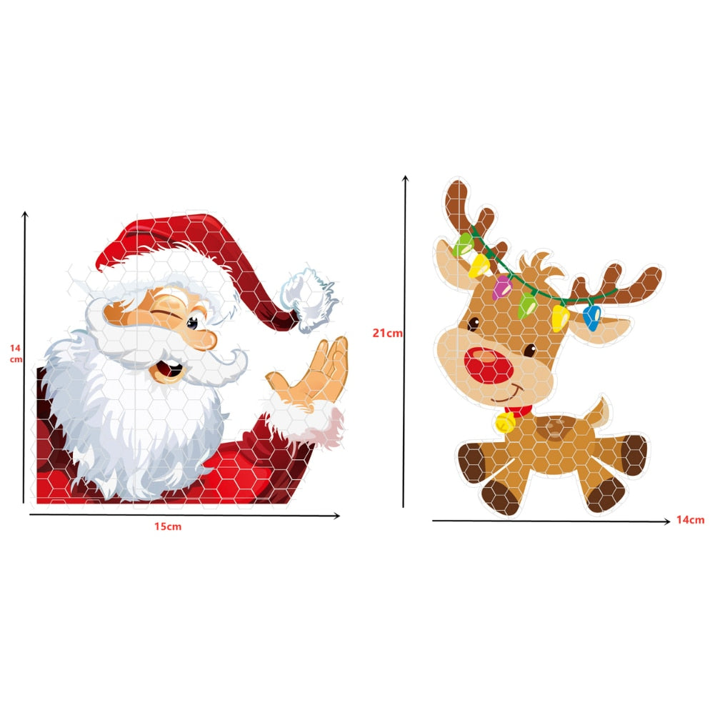 Santa Claus 'Rudolph | Hexagon Grid' Vinyl Car Magnetic Sticker