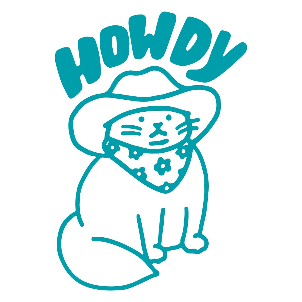 Cowboy Cat 'Howdy' Vinyl Car Sticker