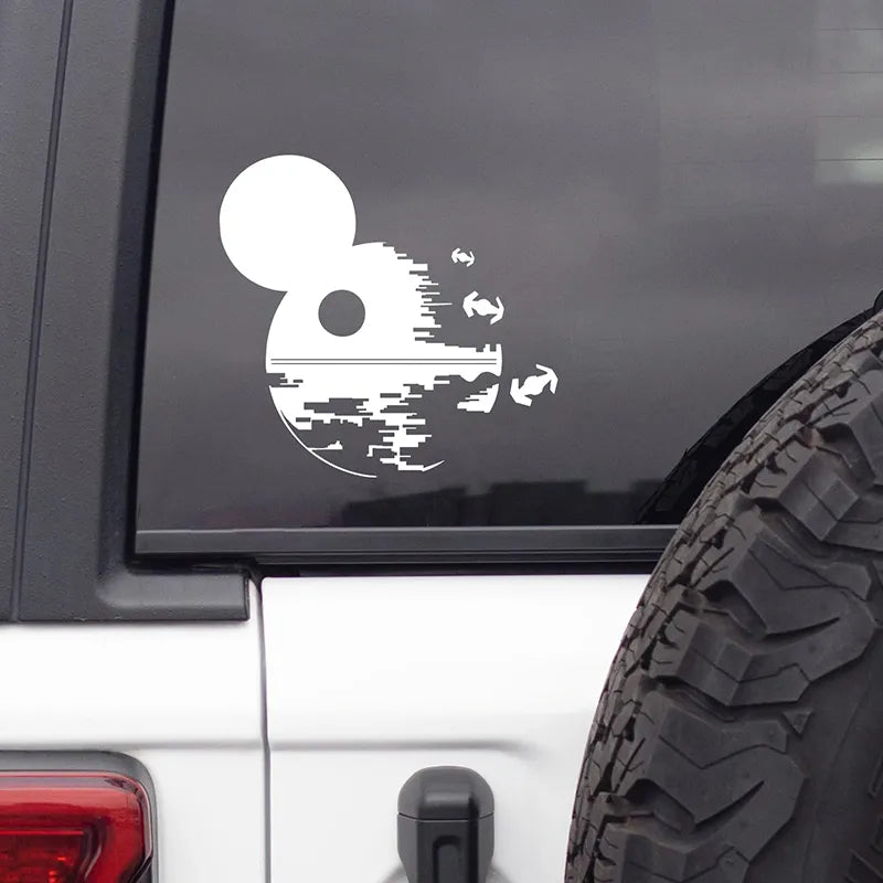 Star Wars 'Mickey Death Star and Tie Fighters' Vinyl Car Sticker
