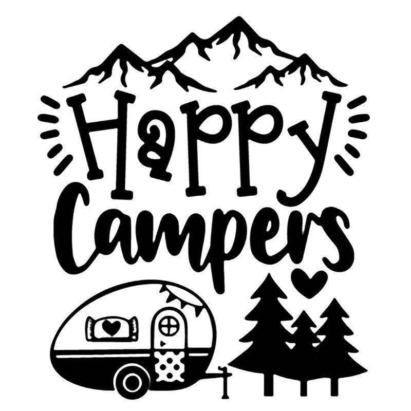 Happy Campers 'Camping | 1.0' Vinyl Car Sticker