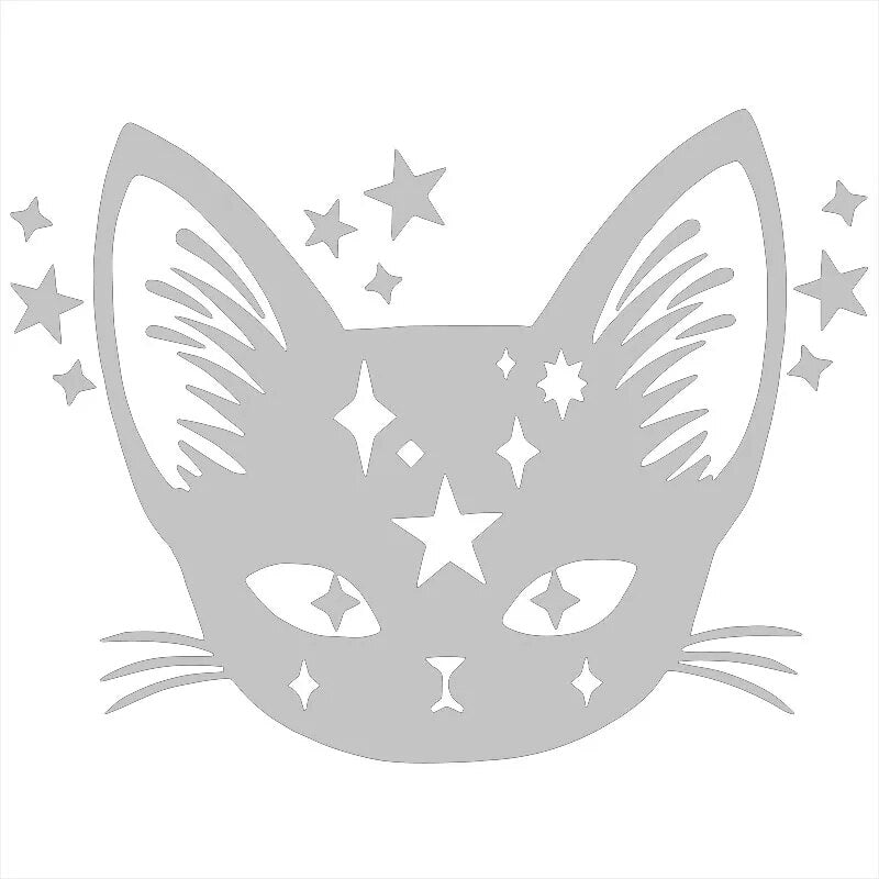 Celestial Cat 'Head' Vinyl Car Sticker