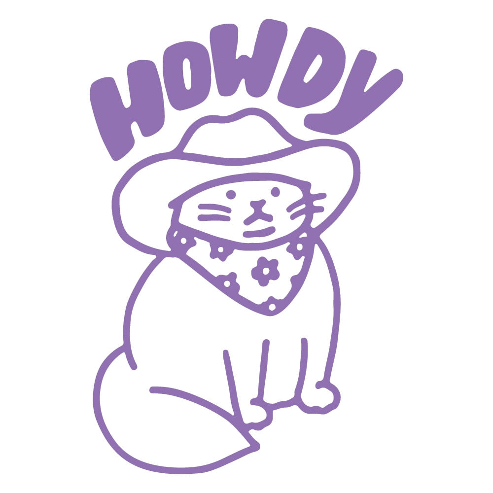 Cowboy Cat 'Howdy' Vinyl Car Sticker