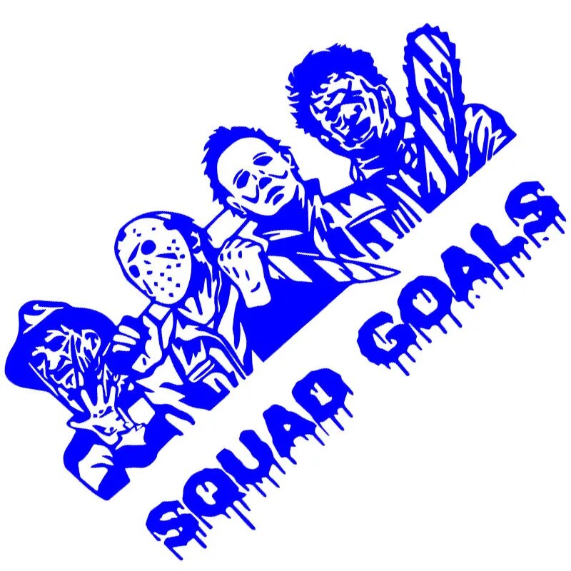 Classic Horror Killers 'Squad Goals' Vinyl Car Sticker