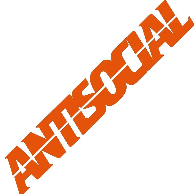 Cool 'Antisocial | Lined Font' Vinyl Car Sticker