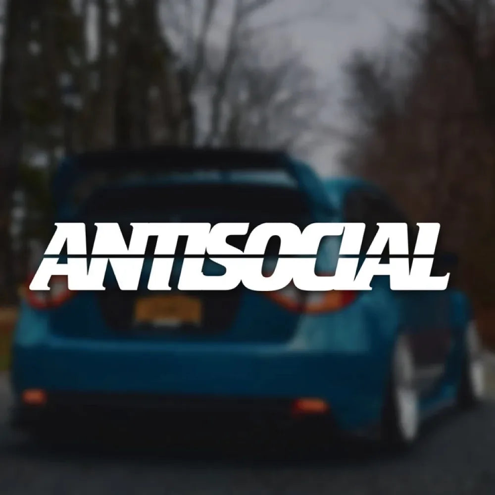 Cool 'Antisocial | Lined Font' Vinyl Car Sticker