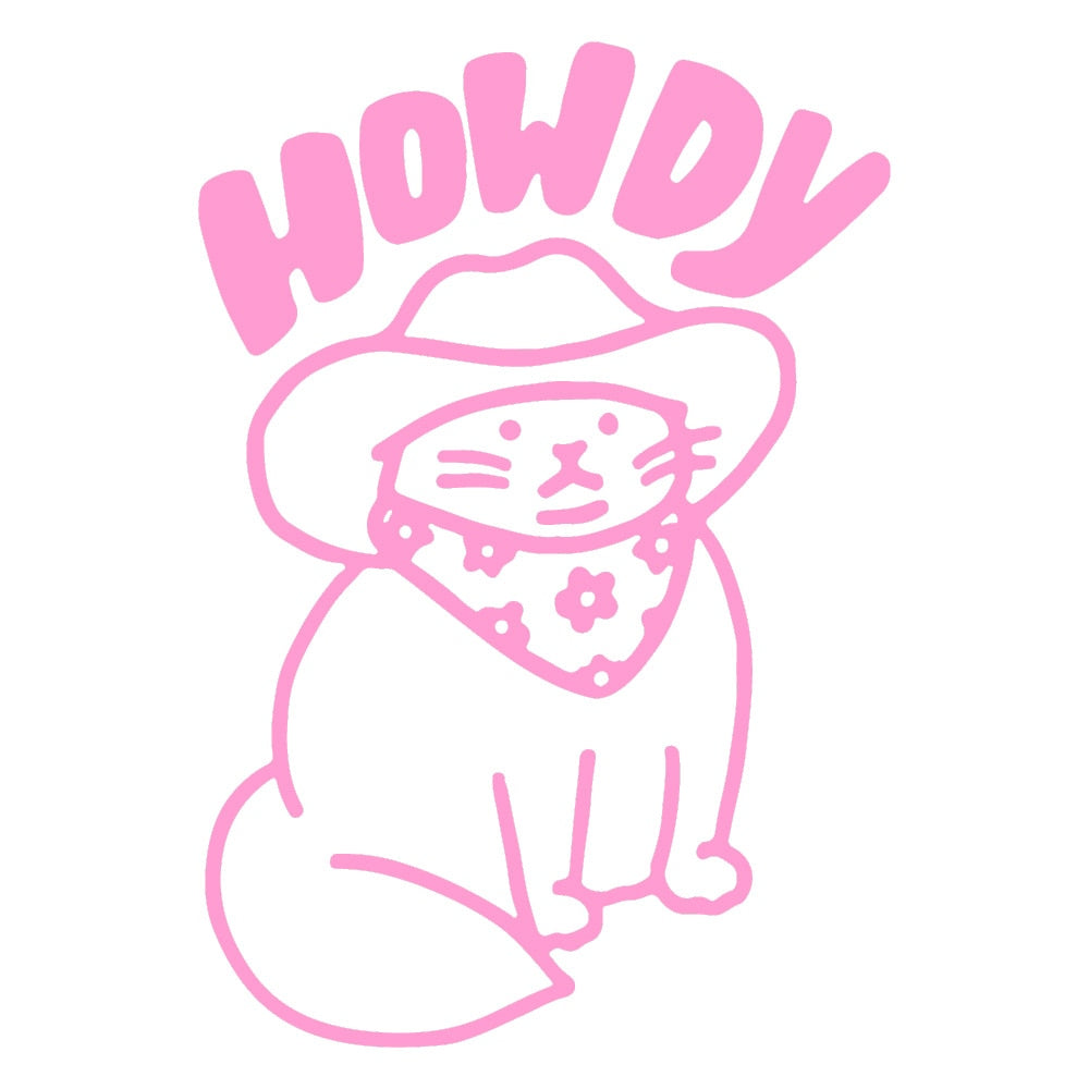 Cowboy Cat 'Howdy' Vinyl Car Sticker