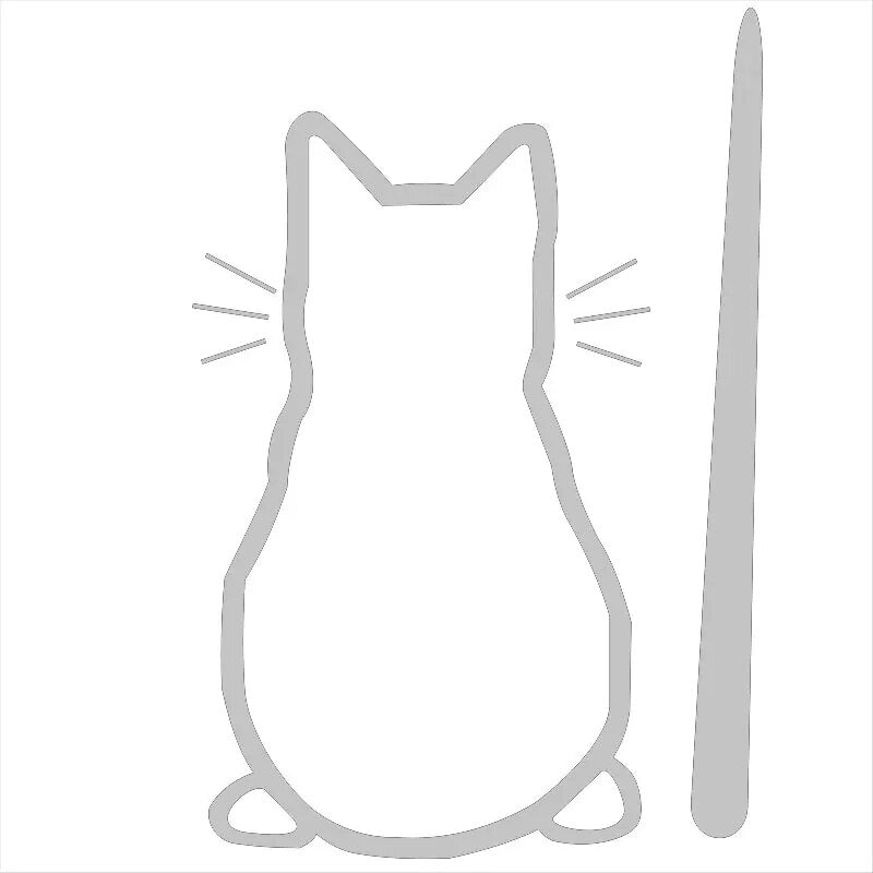 Cute Cat 'Sitting Back | 2.0' Vinyl Car Wiper Sticker