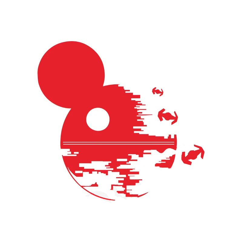 Star Wars 'Mickey Death Star and Tie Fighters' Vinyl Car Sticker