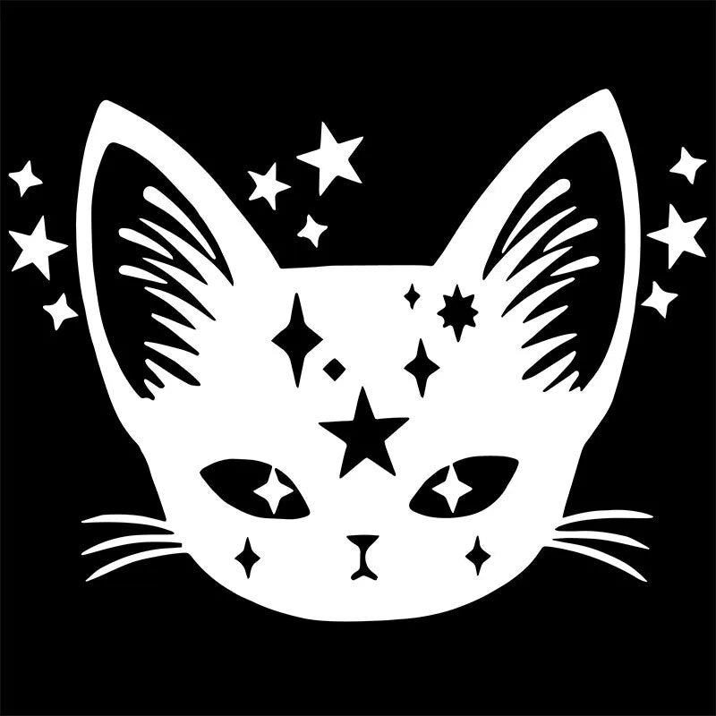 Celestial Cat 'Head' Vinyl Car Sticker