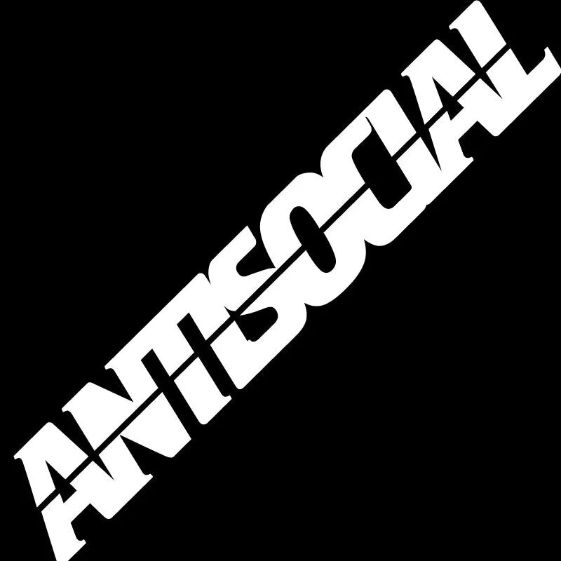 Cool 'Antisocial | Lined Font' Vinyl Car Sticker