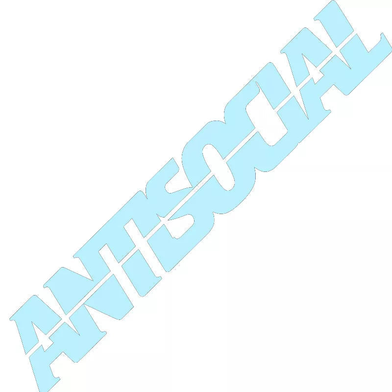Cool 'Antisocial | Lined Font' Vinyl Car Sticker