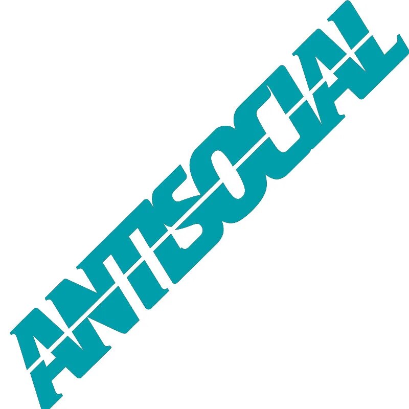 Cool 'Antisocial | Lined Font' Vinyl Car Sticker