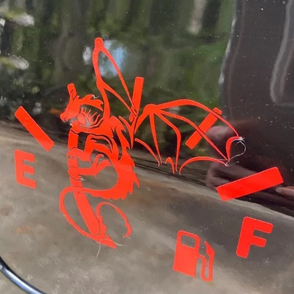 Fuel Tank 'E | F | Dragon Pulling Gas' Vinyl Car Sticker