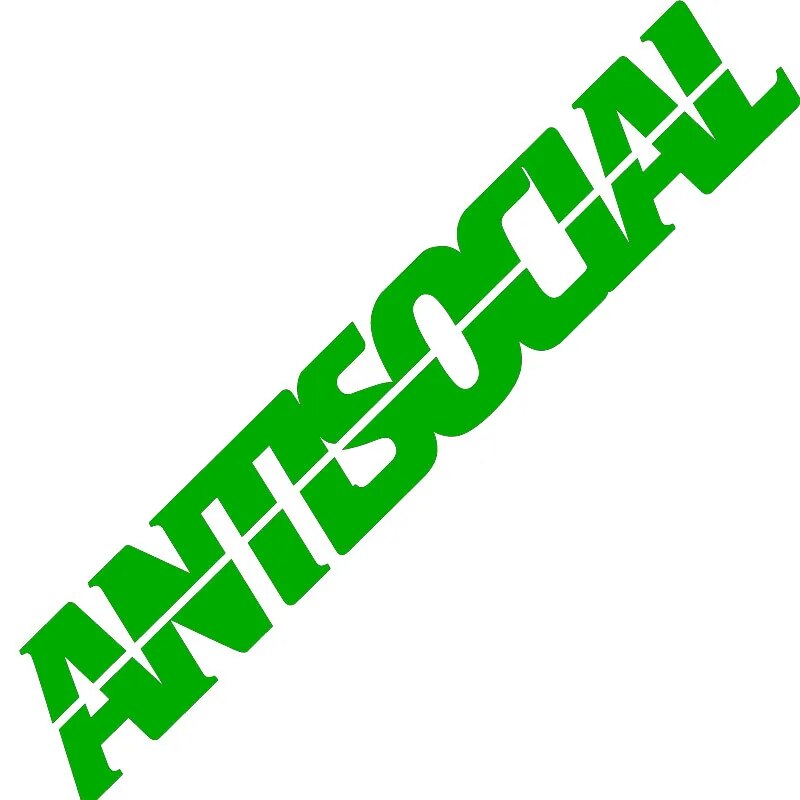 Cool 'Antisocial | Lined Font' Vinyl Car Sticker