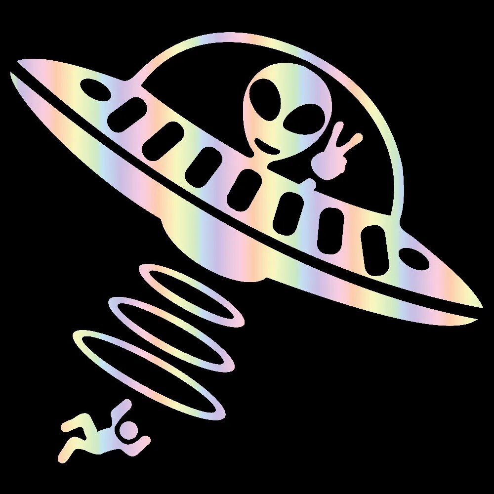 Alien Human Abduction Vinyl Car Sticker