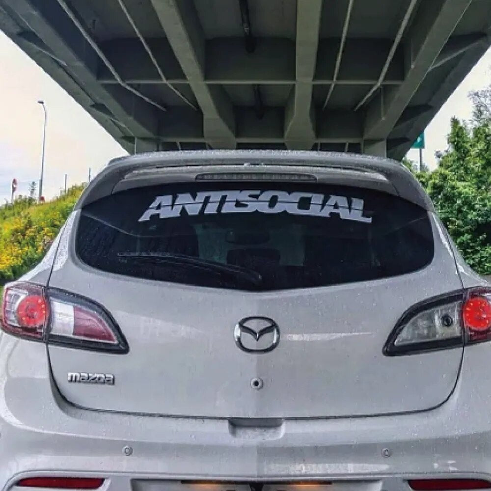 Cool 'Antisocial | Lined Font' Vinyl Car Sticker