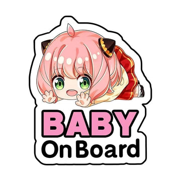 Spy x Family 'Baby Anya | Baby On Board | Waving' Vinyl Car Sticker
