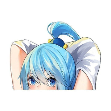 KonoSuba 'Aqua | Relaxing' Vinyl Car Peeker Sticker