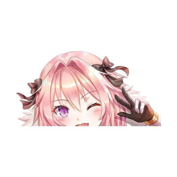 Fate/Apocrypha 'Astolfo | Winking And Hand Sign' Vinyl Car Peeker Sticker