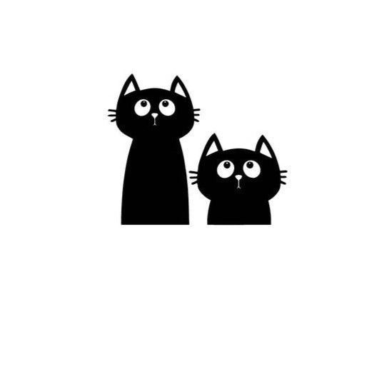 Cute Black Cats 'Tall and Short' Vinyl Car Sticker