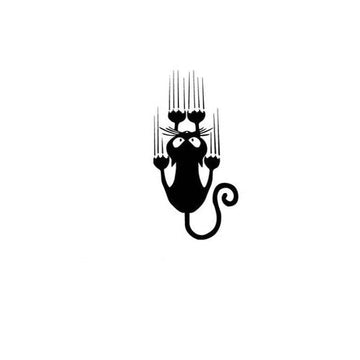 Cute Black Cat 'Falling Upside Down' Vinyl Car Sticker