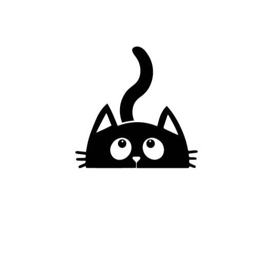 Cute Black Cat 'Peeking' Vinyl Car Sticker