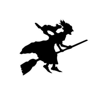 Witch Silhouette 'Flying' Vinyl Car Sticker