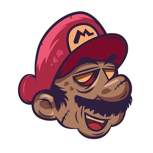 Super Mario Bros. 'Old Mario | Stitched Face' Vinyl Car Sticker
