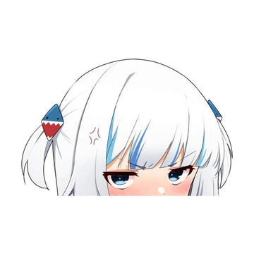 Virtual YouTuber 'Gawr Gura | Looking Down' Vinyl Car Peeker Sticker