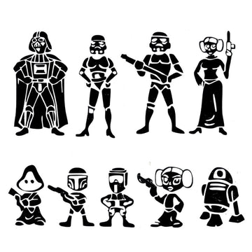 Star Wars 'Casts | Comic Silhouette' Vinyl Car Sticker