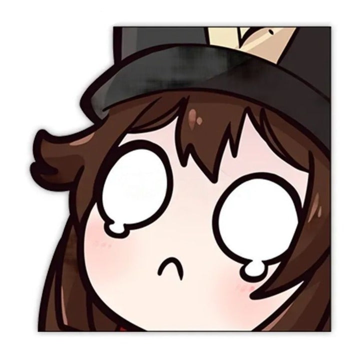 Genshin Impact 'Lonely Cartoon Hu Tao' Vinyl Car Peeker Sticker