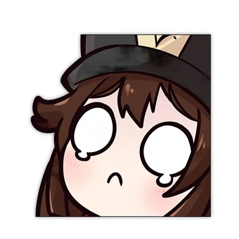 Genshin Impact 'Lonely Cartoon Hu Tao' Vinyl Car Peeker Sticker