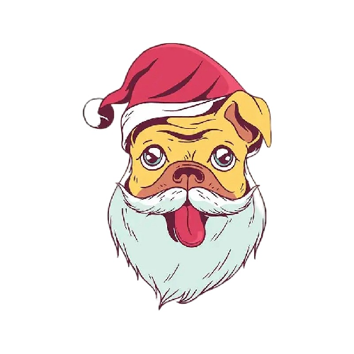 Christmas 'Santa Pug | Head' Vinyl Car Sticker
