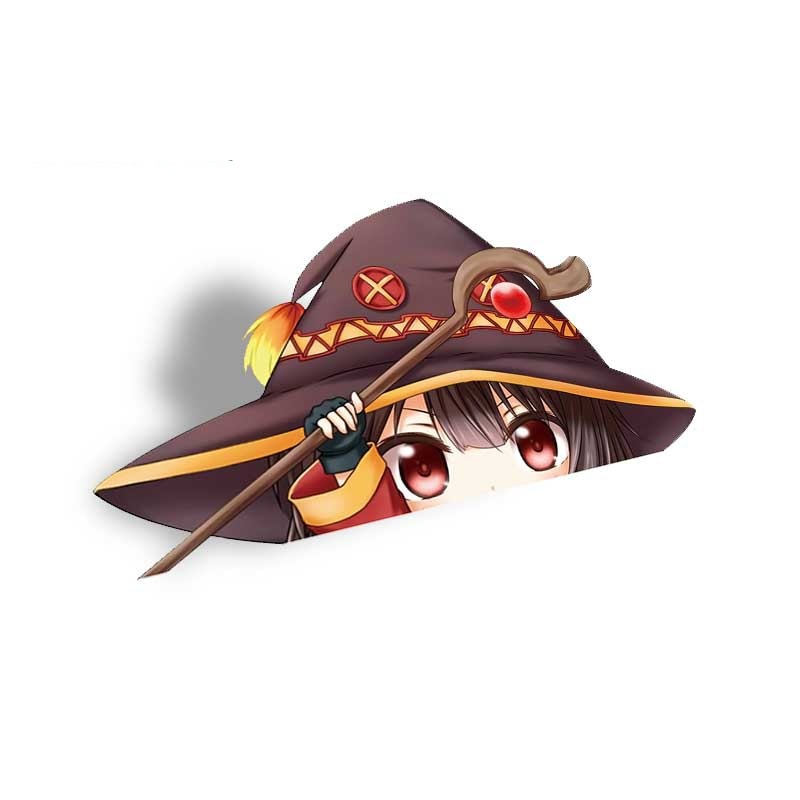 KonoSuba 'Megumin | Holding Wand' Vinyl Car Peeker Sticker