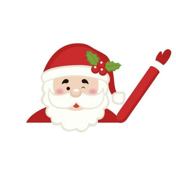 Santa Claus 'Winking | Arm Waving' Vinyl Car Wiper Sticker