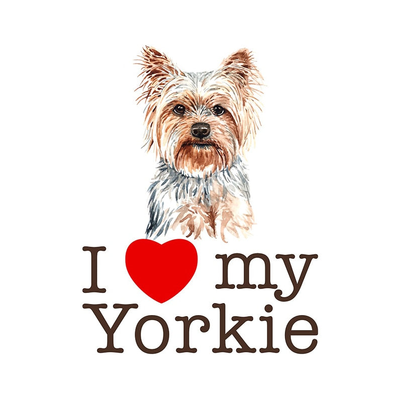 I Love My Yorkie 'Yorkshire Terrier | Serious' Vinyl Car Sticker