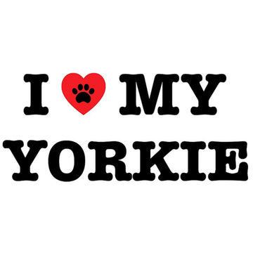 I Love My Yorkie 'Dog Paw' Vinyl Car Sticker