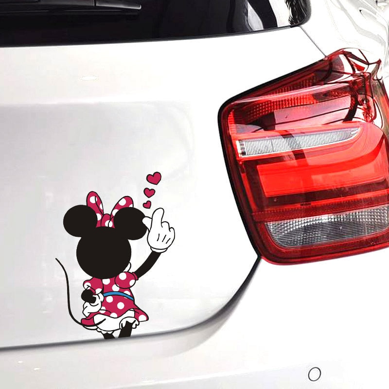 Mickey Mouse 'Minnie Back | Hand Heart' Vinyl Car Sticker