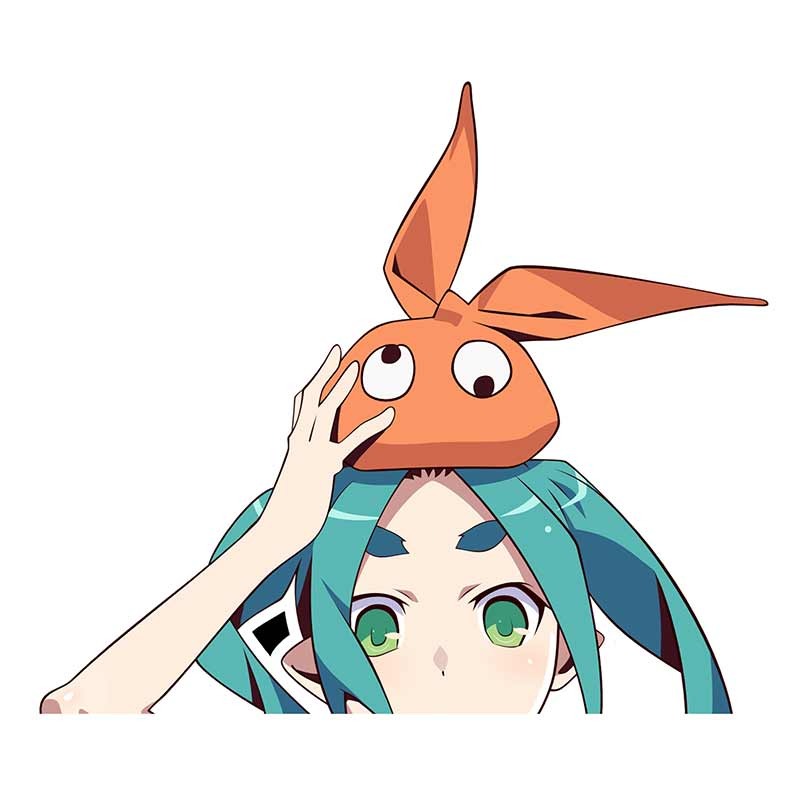 Monogatari Series 'Yotsugi | Orange Hat' Vinyl Car Peeker Sticker