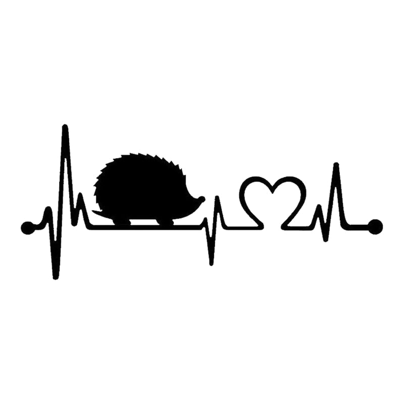 Hedgehog 'Heartbeat Lifeline' Vinyl Car Sticker