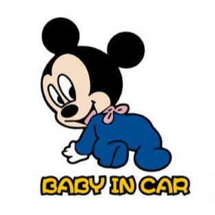 Baby In Car 'Baby Mickey Mouse | Looking Back' Vinyl Car Sticker