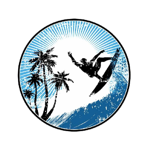 Cool 'Surfing' Vinyl Car Sticker