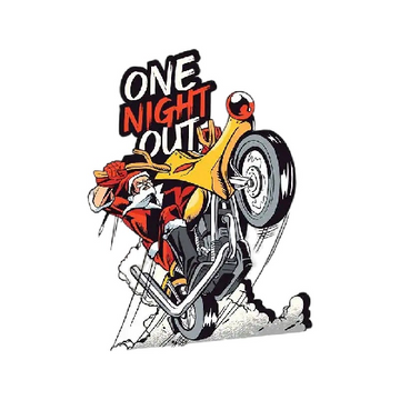Santa Claus Biker 'One Night Out' Vinyl Car Sticker