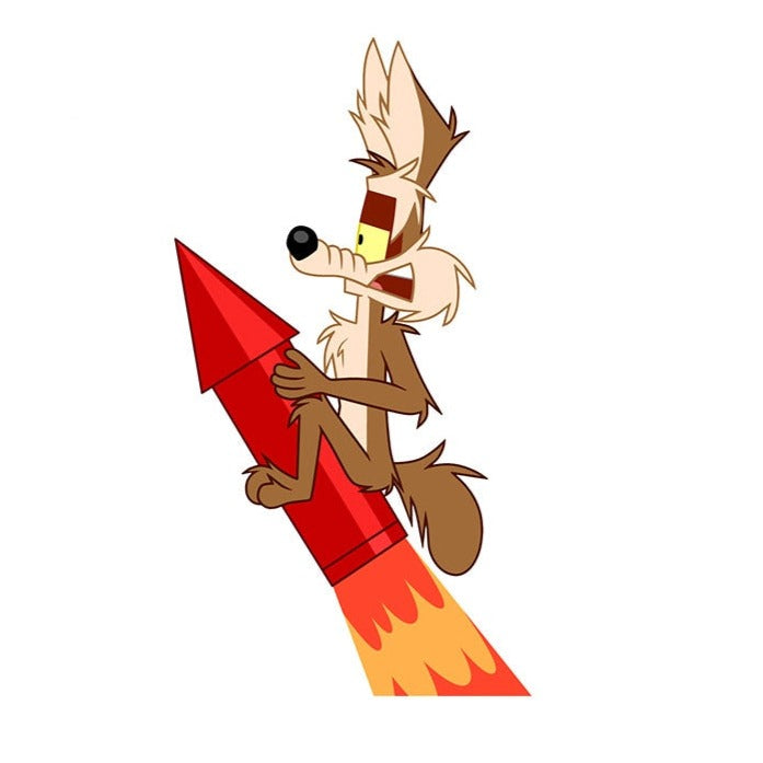 Looney Tunes 'Coyote On a Rocket | Left' Vinyl Car Sticker