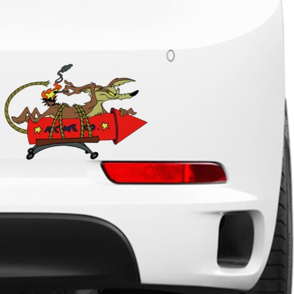 Looney Tunes 'Coyote | Aiming Rocket | Right' Vinyl Car Sticker