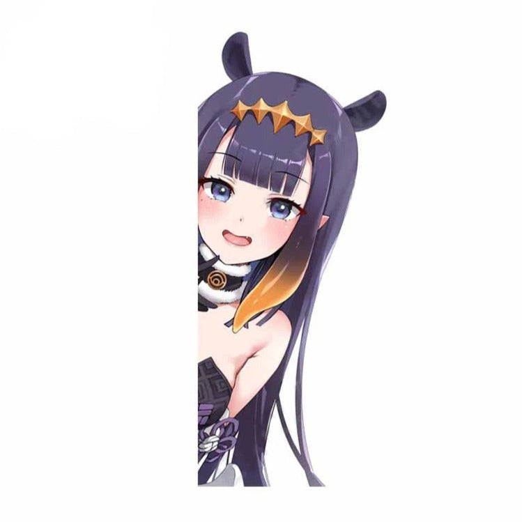 Virtual YouTuber 'Ninomae Ina'nis | Amazed' Vinyl Car Peeker Sticker