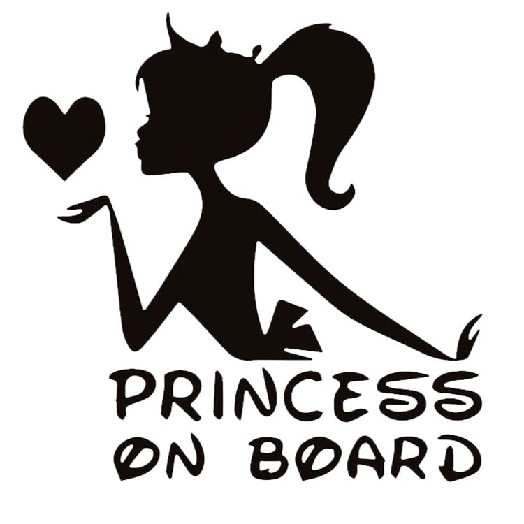 Princess On Board 'Blowing Heart' Vinyl Car Sticker